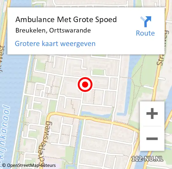 Locatie op kaart van de 112 melding: Ambulance Met Grote Spoed Naar Breukelen, Orttswarande op 20 juli 2017 22:37