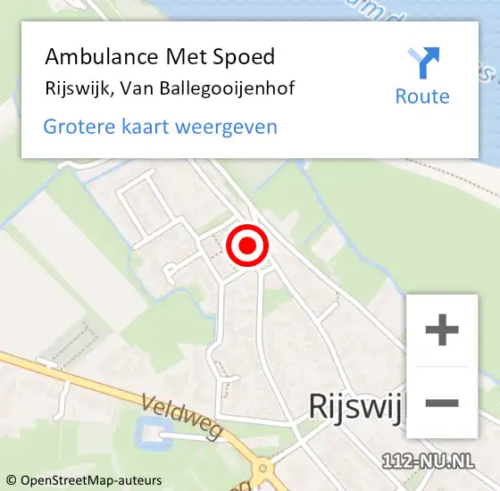 Locatie op kaart van de 112 melding: Ambulance Met Spoed Naar Rijswijk, Van Ballegooijenhof op 20 juli 2017 22:45