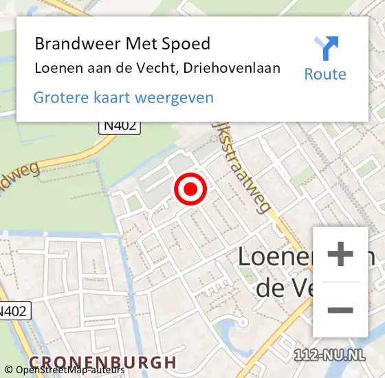 Locatie op kaart van de 112 melding: Brandweer Met Spoed Naar Loenen aan de Vecht, Driehovenlaan op 20 juli 2017 23:30