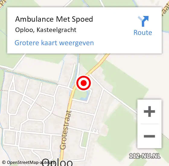 Locatie op kaart van de 112 melding: Ambulance Met Spoed Naar Oploo, Kasteelgracht op 20 juli 2017 23:43