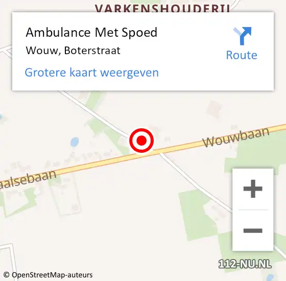 Locatie op kaart van de 112 melding: Ambulance Met Spoed Naar Wouw, Boterstraat op 21 juli 2017 00:40