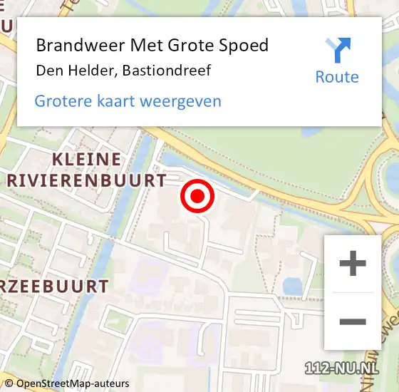 Locatie op kaart van de 112 melding: Brandweer Met Grote Spoed Naar Den Helder, Bastiondreef op 21 juli 2017 00:57