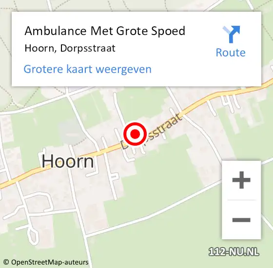 Locatie op kaart van de 112 melding: Ambulance Met Grote Spoed Naar Hoorn, Dorpsstraat op 21 juli 2017 02:53