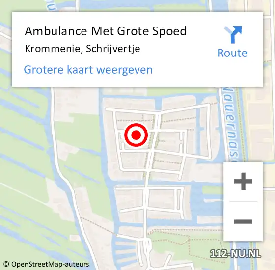 Locatie op kaart van de 112 melding: Ambulance Met Grote Spoed Naar Krommenie, Schrijvertje op 21 juli 2017 03:46