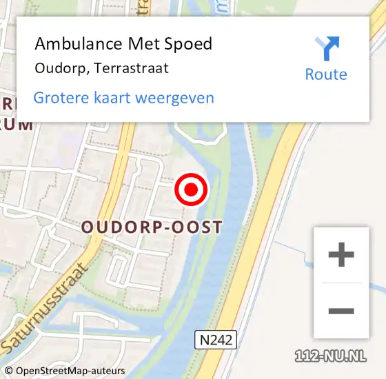 Locatie op kaart van de 112 melding: Ambulance Met Spoed Naar Oudorp, Terrastraat op 27 januari 2014 15:38