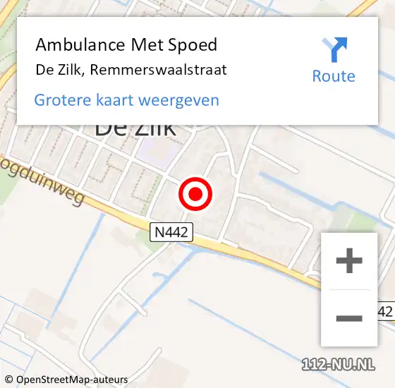 Locatie op kaart van de 112 melding: Ambulance Met Spoed Naar De Zilk, Remmerswaalstraat op 21 juli 2017 09:00