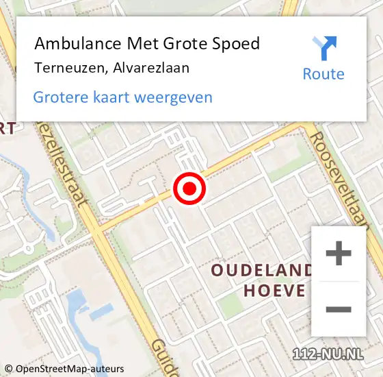 Locatie op kaart van de 112 melding: Ambulance Met Grote Spoed Naar Terneuzen, Alvarezlaan op 21 juli 2017 09:03