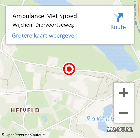 Locatie op kaart van de 112 melding: Ambulance Met Spoed Naar Wijchen, Diervoortseweg op 21 juli 2017 09:25