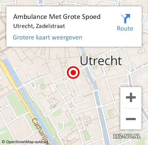 Locatie op kaart van de 112 melding: Ambulance Met Grote Spoed Naar Utrecht, Zadelstraat op 21 juli 2017 09:47