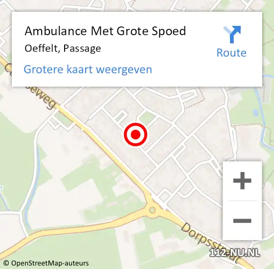 Locatie op kaart van de 112 melding: Ambulance Met Grote Spoed Naar Oeffelt, Passage op 27 januari 2014 15:53