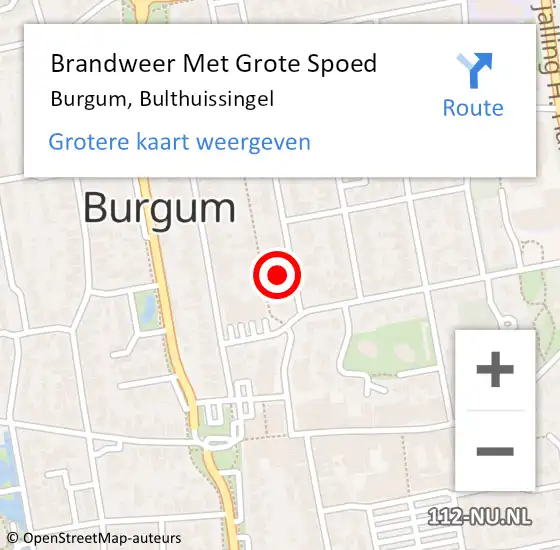 Locatie op kaart van de 112 melding: Brandweer Met Grote Spoed Naar Burgum, Bulthuissingel op 21 juli 2017 11:23