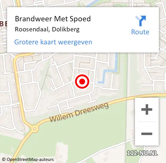 Locatie op kaart van de 112 melding: Brandweer Met Spoed Naar Roosendaal, Dolikberg op 21 juli 2017 11:31