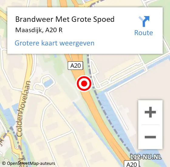 Locatie op kaart van de 112 melding: Brandweer Met Grote Spoed Naar Maasdijk, A20 R op 21 juli 2017 13:30