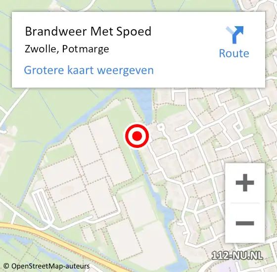 Locatie op kaart van de 112 melding: Brandweer Met Spoed Naar Zwolle, Potmarge op 21 juli 2017 14:06