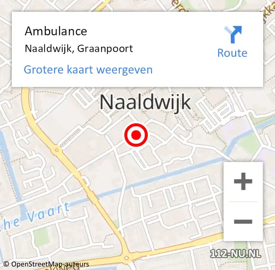 Locatie op kaart van de 112 melding: Ambulance Naaldwijk, Graanpoort op 21 juli 2017 14:13