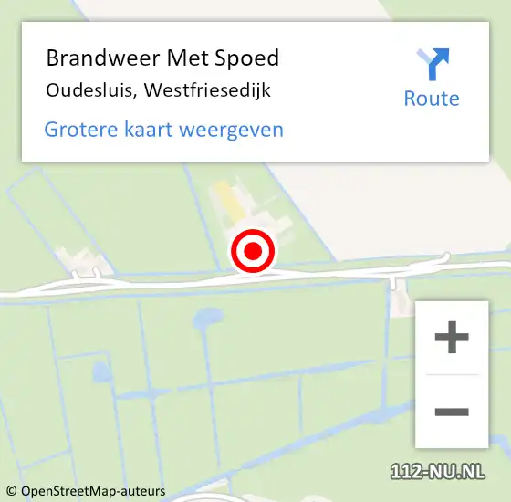 Locatie op kaart van de 112 melding: Brandweer Met Spoed Naar Oudesluis, Westfriesedijk op 21 juli 2017 14:23