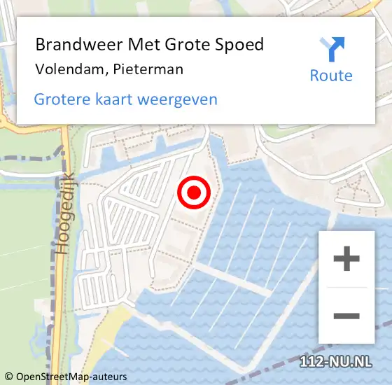 Locatie op kaart van de 112 melding: Brandweer Met Grote Spoed Naar Volendam, Pieterman op 21 juli 2017 15:02