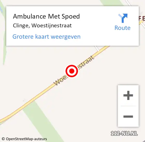 Locatie op kaart van de 112 melding: Ambulance Met Spoed Naar Clinge, Woestijnestraat op 21 juli 2017 15:13