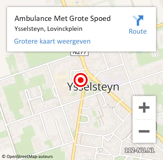 Locatie op kaart van de 112 melding: Ambulance Met Grote Spoed Naar Ysselsteyn, Lovinckplein op 21 juli 2017 15:36