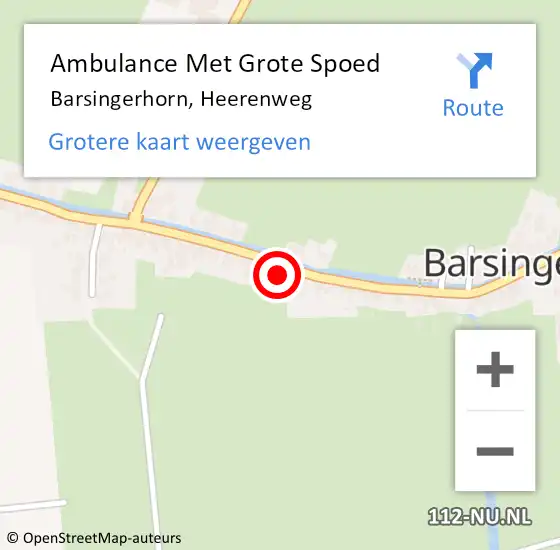 Locatie op kaart van de 112 melding: Ambulance Met Grote Spoed Naar Barsingerhorn, Heerenweg op 21 juli 2017 16:00