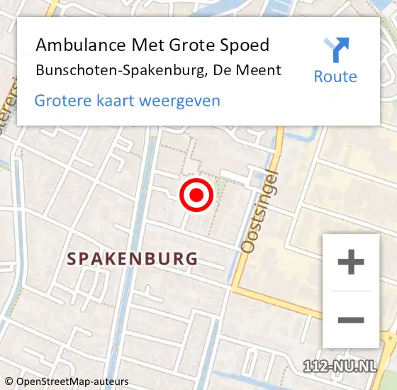 Locatie op kaart van de 112 melding: Ambulance Met Grote Spoed Naar Bunschoten-Spakenburg, De Meent op 21 juli 2017 16:09