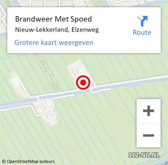 Locatie op kaart van de 112 melding: Brandweer Met Spoed Naar Nieuw-Lekkerland, Elzenweg op 21 juli 2017 16:13