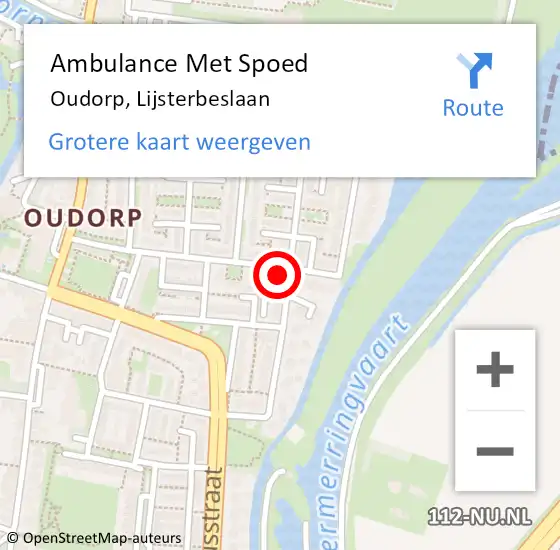 Locatie op kaart van de 112 melding: Ambulance Met Spoed Naar Oudorp, Lijsterbeslaan op 21 juli 2017 16:47