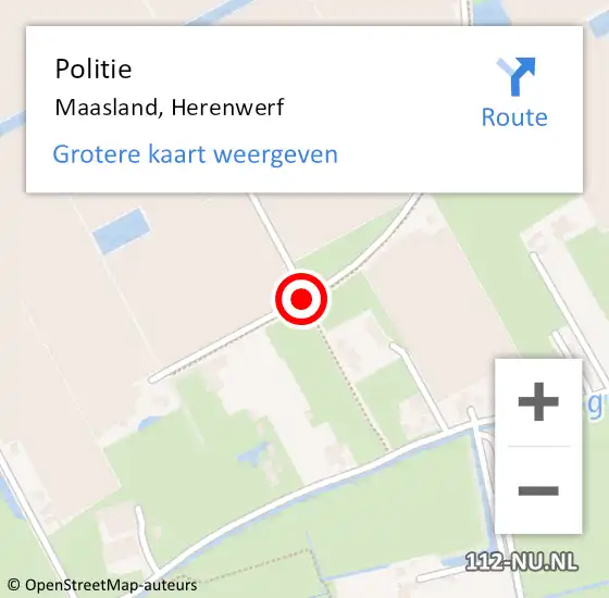 Locatie op kaart van de 112 melding: Politie Maasland, Herenwerf op 21 juli 2017 17:24