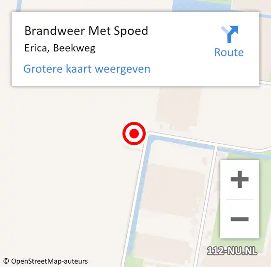 Locatie op kaart van de 112 melding: Brandweer Met Spoed Naar Erica, Beekweg op 21 juli 2017 19:39