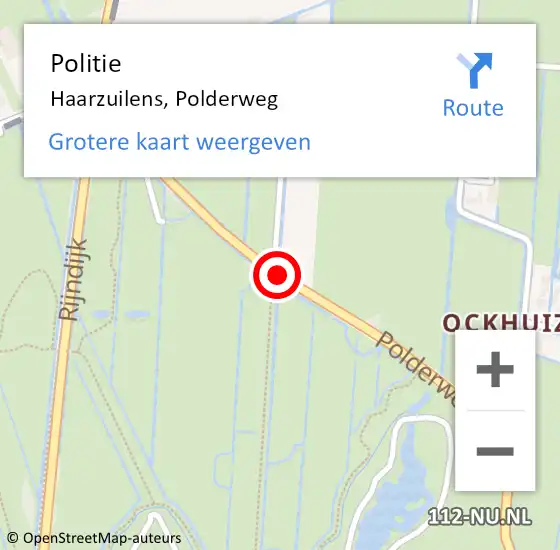 Locatie op kaart van de 112 melding: Politie Haarzuilens, Polderweg op 21 juli 2017 19:48