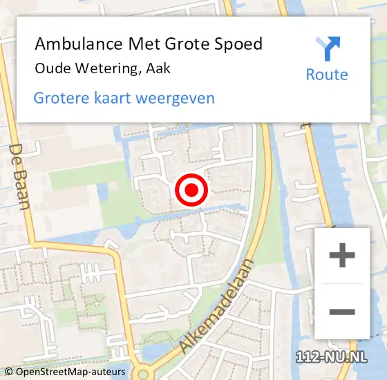 Locatie op kaart van de 112 melding: Ambulance Met Grote Spoed Naar Oude Wetering, Aak op 21 juli 2017 20:24