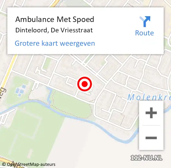 Locatie op kaart van de 112 melding: Ambulance Met Spoed Naar Dinteloord, De Vriesstraat op 21 juli 2017 21:57