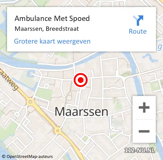 Locatie op kaart van de 112 melding: Ambulance Met Spoed Naar Maarssen, Breedstraat op 22 juli 2017 00:50