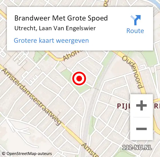 Locatie op kaart van de 112 melding: Brandweer Met Grote Spoed Naar Utrecht, Laan Van Engelswier op 22 juli 2017 02:19