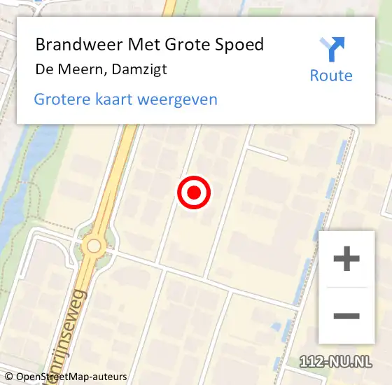 Locatie op kaart van de 112 melding: Brandweer Met Grote Spoed Naar De Meern, Damzigt op 22 juli 2017 04:16