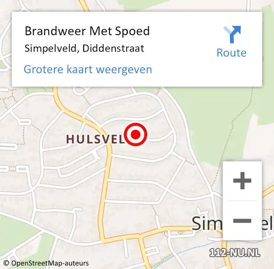 Locatie op kaart van de 112 melding: Brandweer Met Spoed Naar Simpelveld, Diddenstraat op 22 juli 2017 05:13