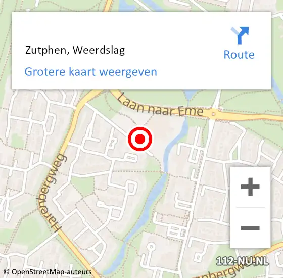 Locatie op kaart van de 112 melding:  Zutphen, Weerdslag op 22 juli 2017 10:47