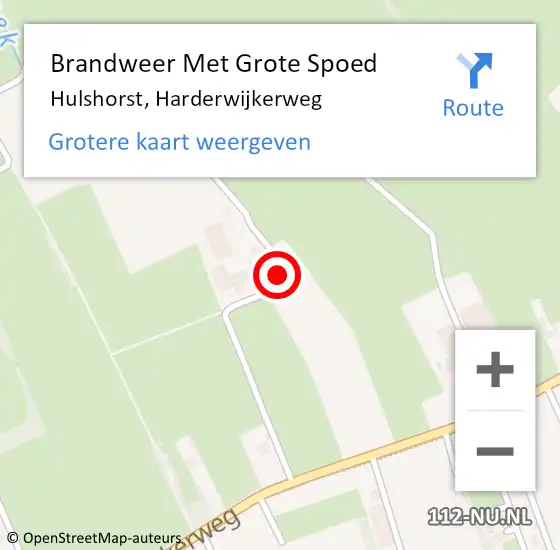 Locatie op kaart van de 112 melding: Brandweer Met Grote Spoed Naar Hulshorst, Harderwijkerweg op 22 juli 2017 11:38