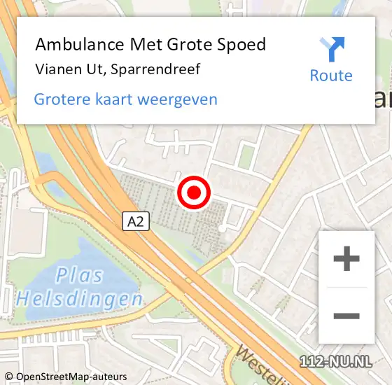 Locatie op kaart van de 112 melding: Ambulance Met Grote Spoed Naar Vianen Ut, Sparrendreef op 22 juli 2017 12:47