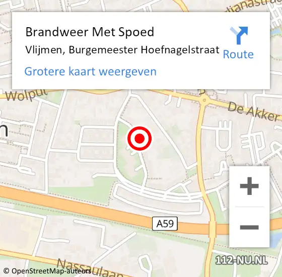 Locatie op kaart van de 112 melding: Brandweer Met Spoed Naar Vlijmen, Burgemeester Hoefnagelstraat op 22 juli 2017 12:48