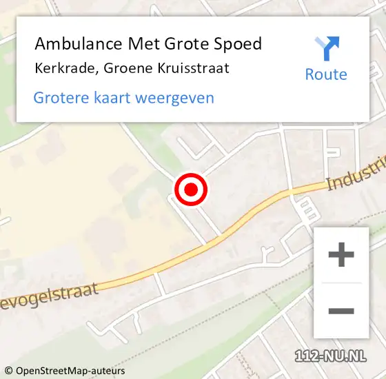 Locatie op kaart van de 112 melding: Ambulance Met Grote Spoed Naar Kerkrade, Groene Kruisstraat op 27 januari 2014 18:06