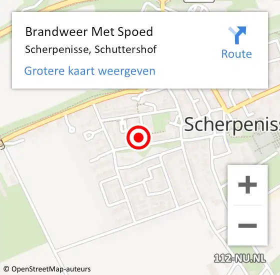 Locatie op kaart van de 112 melding: Brandweer Met Spoed Naar Scherpenisse, Schuttershof op 22 juli 2017 14:51