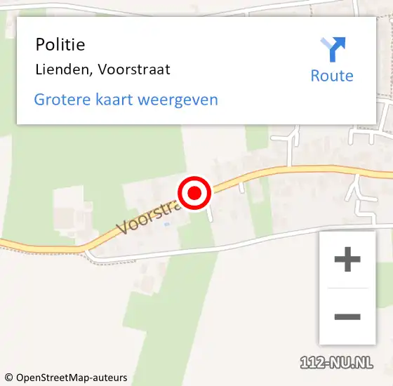 Locatie op kaart van de 112 melding: Politie Lienden, Voorstraat op 22 juli 2017 15:07