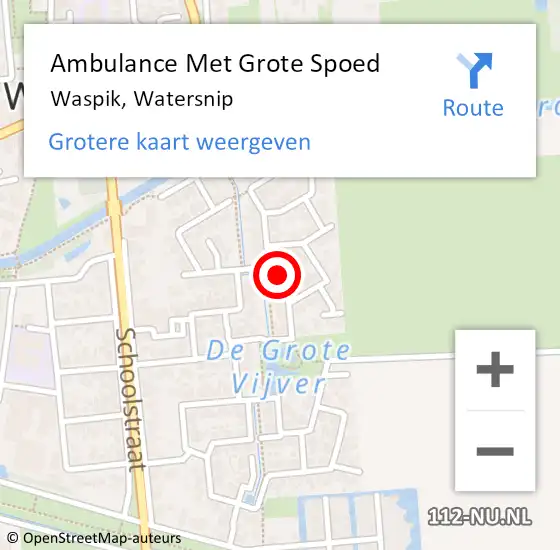 Locatie op kaart van de 112 melding: Ambulance Met Grote Spoed Naar Waspik, Watersnip op 22 juli 2017 15:16