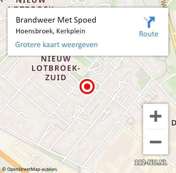 Locatie op kaart van de 112 melding: Brandweer Met Spoed Naar Hoensbroek, Kerkplein op 22 juli 2017 16:19