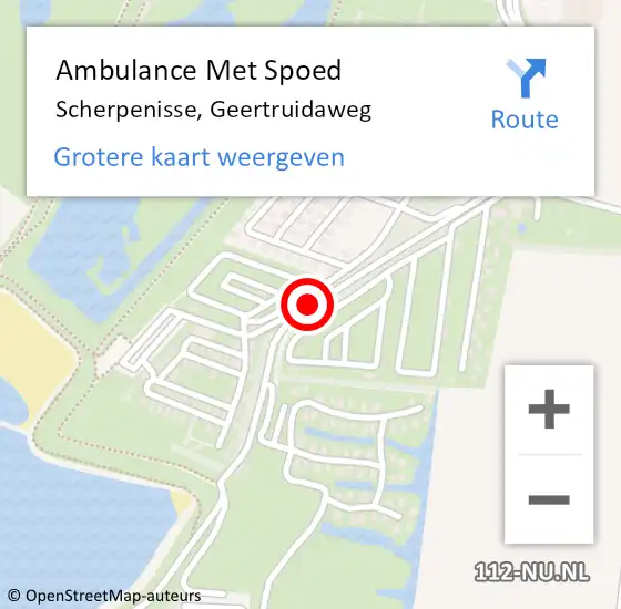 Locatie op kaart van de 112 melding: Ambulance Met Spoed Naar Scherpenisse, Geertruidaweg op 22 juli 2017 16:48