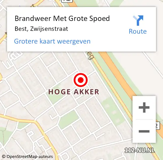 Locatie op kaart van de 112 melding: Brandweer Met Grote Spoed Naar Best, Zwijsenstraat op 22 juli 2017 17:18