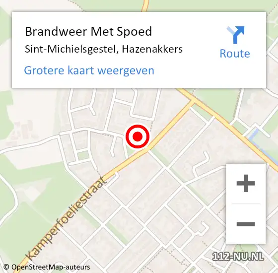 Locatie op kaart van de 112 melding: Brandweer Met Spoed Naar Sint-Michielsgestel, Hazenakkers op 22 juli 2017 17:20