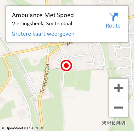 Locatie op kaart van de 112 melding: Ambulance Met Spoed Naar Vierlingsbeek, Soetendaal op 22 juli 2017 17:32