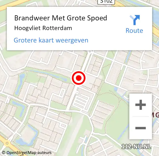 Locatie op kaart van de 112 melding: Brandweer Met Grote Spoed Naar Hoogvliet Rotterdam op 22 juli 2017 17:51